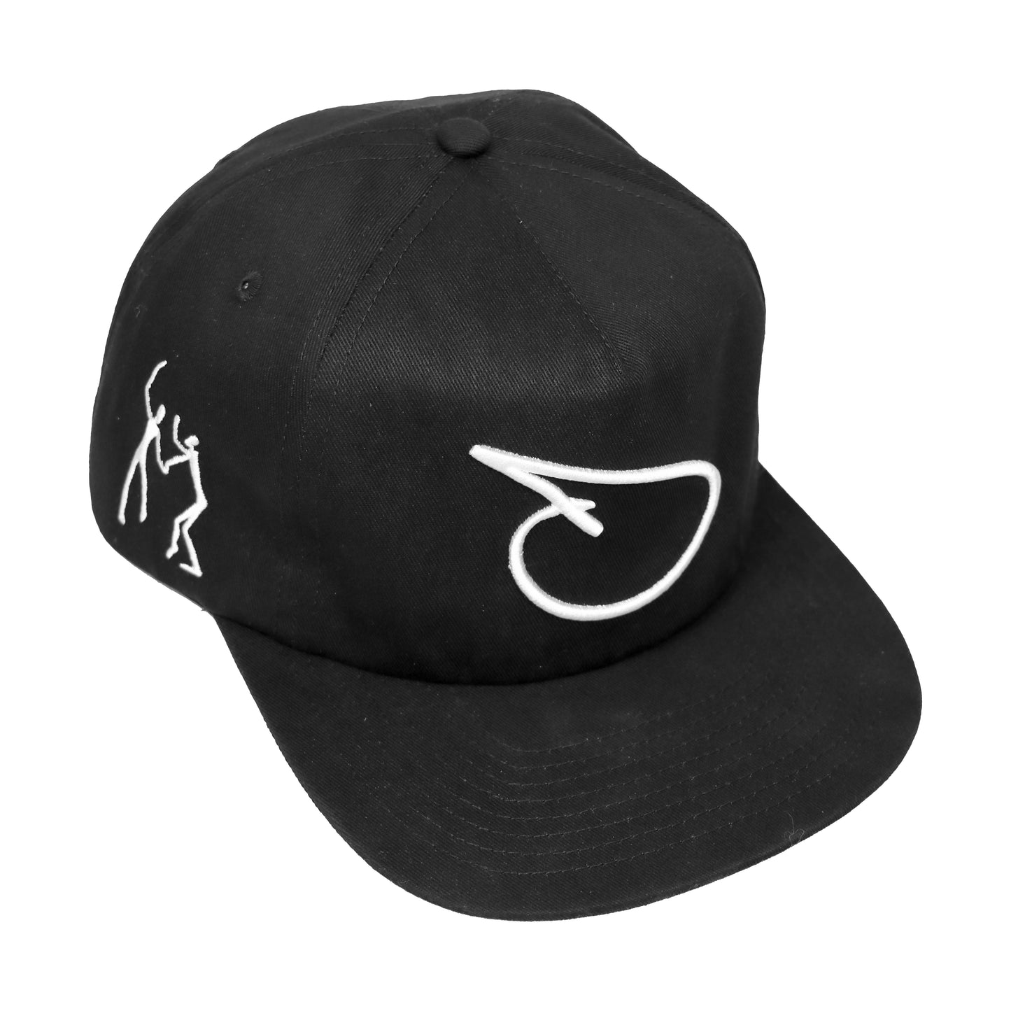 Black & White Embroidered Snapback
